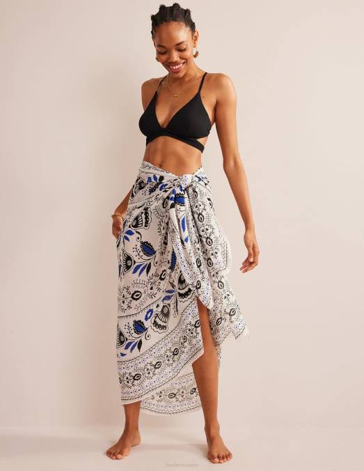 Boden accessoire ivoire et milos fleurissent femmes foulard imprimé LB2X2322