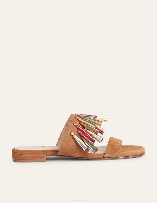 Boden chaussure biscuit au gingembre femmes sandales en daim à pampilles LB2X2339