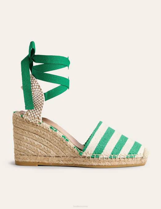 Boden chaussure bande verte femmes espadrilles compensées esme LB2X2310