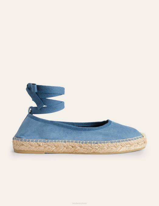 Boden chaussure bleu caporal femmes espadrilles à nouer à la cheville LB2X2606