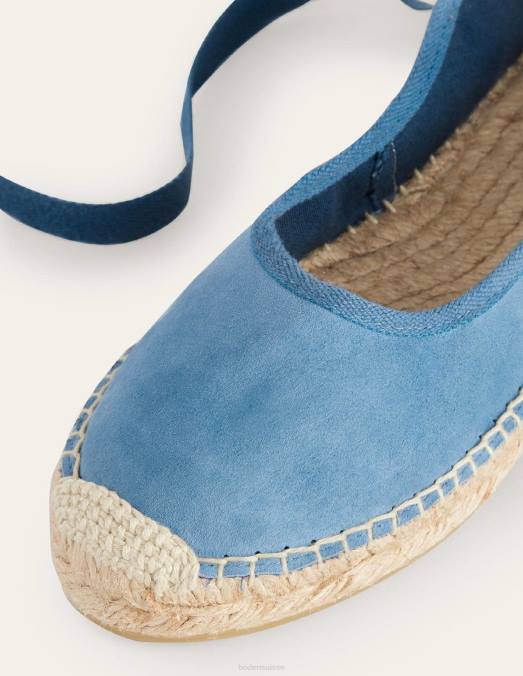 Boden chaussure bleu caporal femmes espadrilles à nouer à la cheville LB2X2606