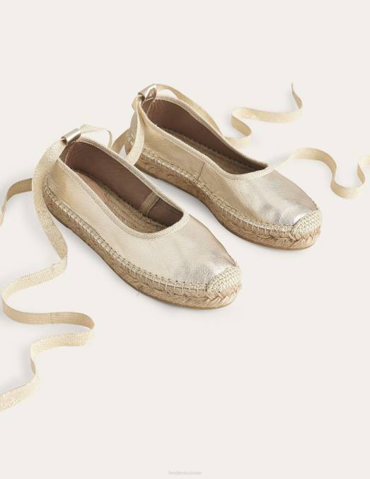 Boden chaussure feuille d'or femmes espadrilles à nouer à la cheville LB2X2290