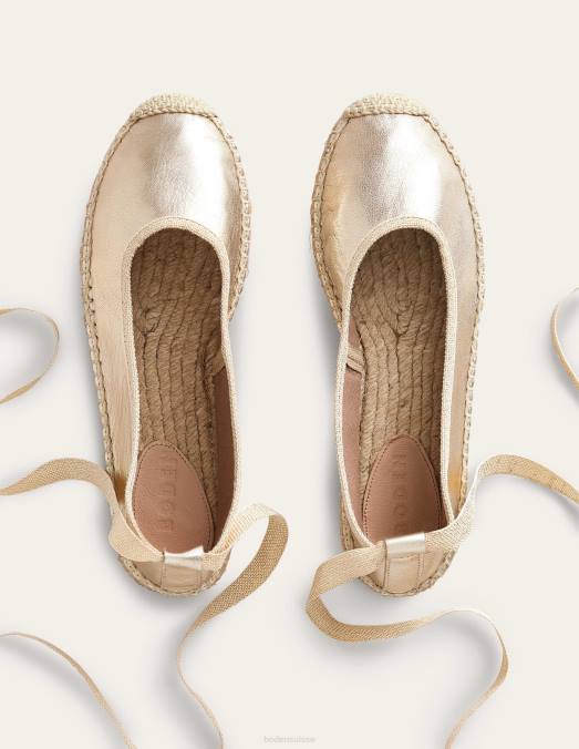 Boden chaussure feuille d'or femmes espadrilles à nouer à la cheville LB2X2290