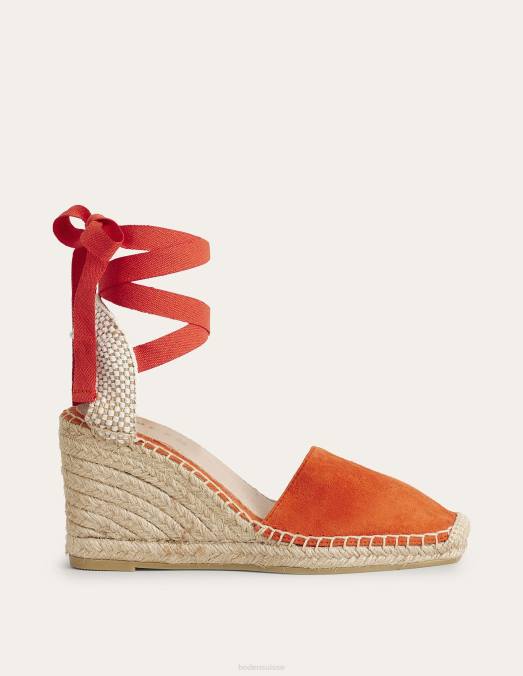 Boden chaussure rouge vermillon femmes espadrilles compensées esme LB2X2289