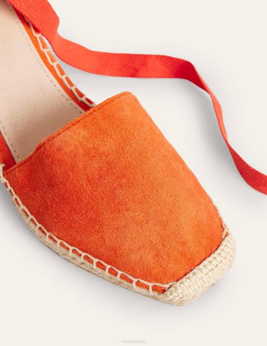 Boden chaussure rouge vermillon femmes espadrilles compensées esme LB2X2289