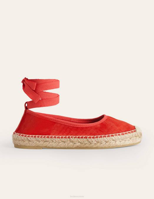 Boden chaussure vermillon femmes espadrilles à nouer à la cheville LB2X2301
