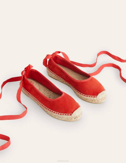 Boden chaussure vermillon femmes espadrilles à nouer à la cheville LB2X2301