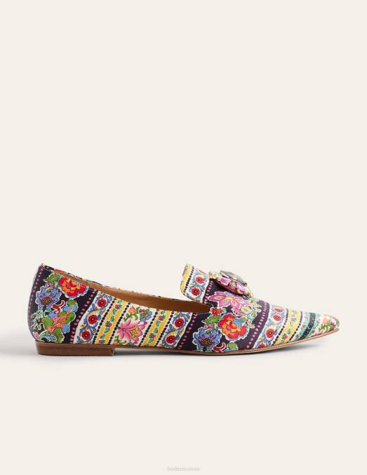 Boden chaussure floraison des œillets femmes mocassins imprimés à ornements LB2X2293