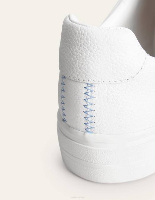 Boden chaussure cuir foulonné blanc femmes baskets à plateforme LB2X686