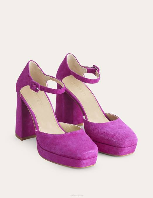 Boden chaussure daim violet rose foncé femmes plateformes à talons fermés LB2X2319