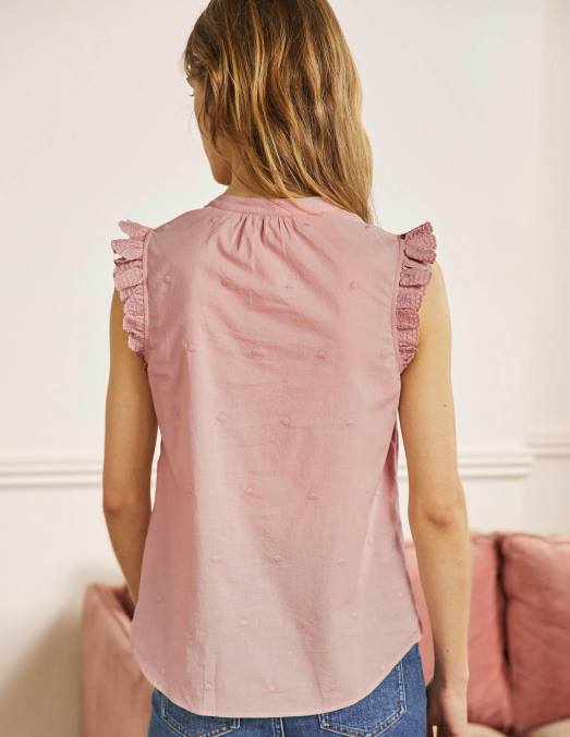 Boden vêtements Milk-shake femmes chemise brodée sans manches LB2X2424