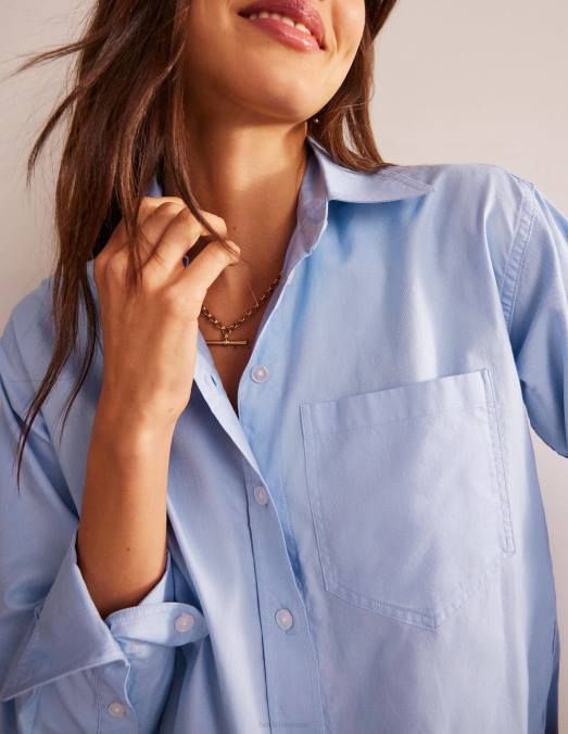 Boden vêtements Oxford bleu femmes chemise en coton connie LB2X316