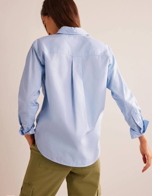 Boden vêtements Oxford bleu femmes chemise en coton connie LB2X316