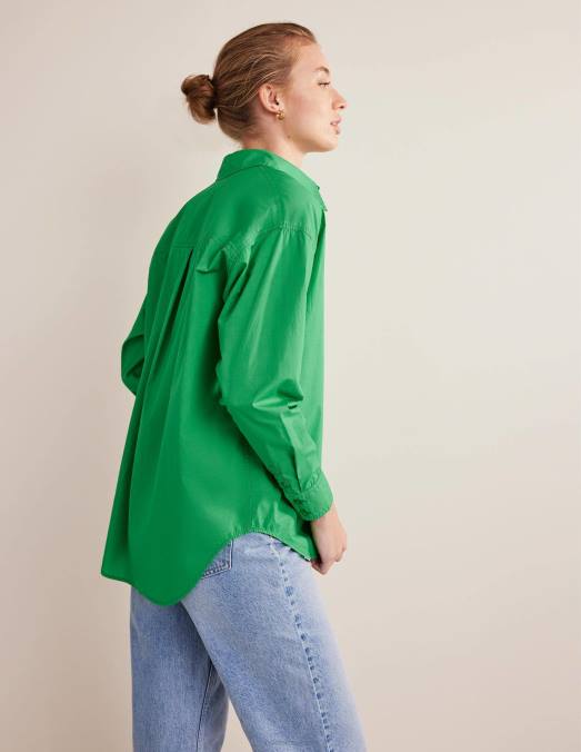 Boden vêtements abeille verte femmes chemise oversize en coton LB2X1847