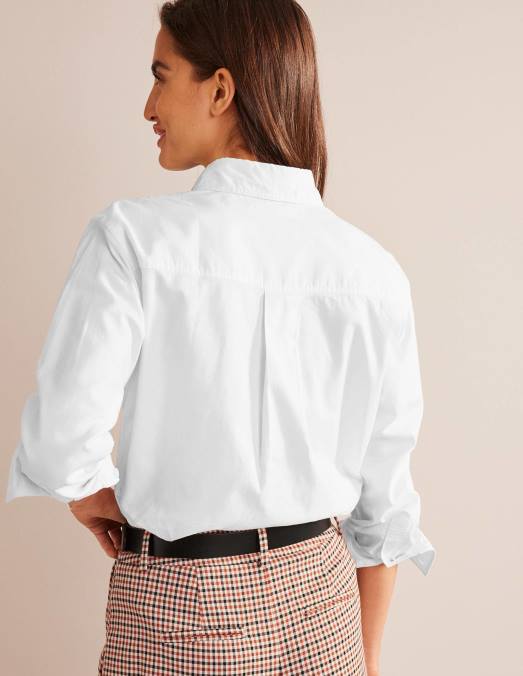 Boden vêtements blanc femmes chemise en coton connie LB2X314