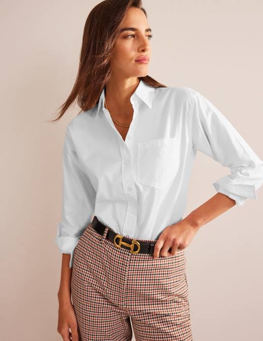 Boden vêtements blanc femmes chemise en coton connie LB2X314