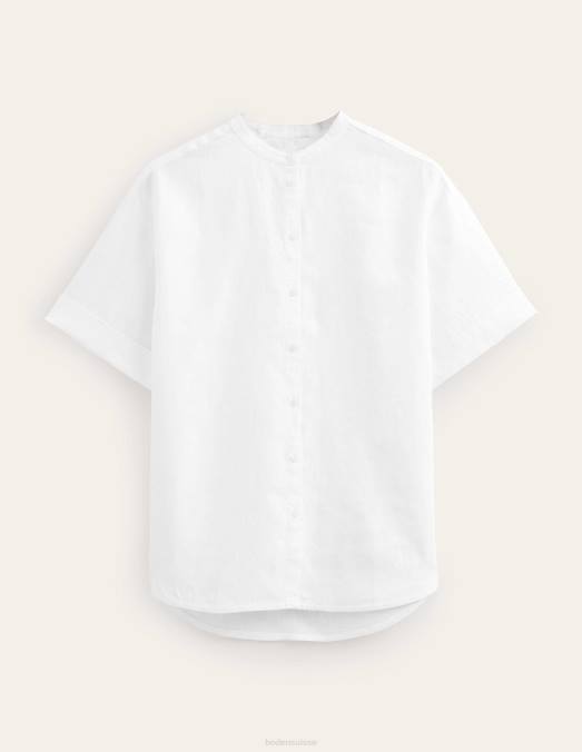 Boden vêtements blanc femmes chemise en lin à manches kimono LB2X2497