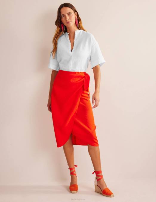 Boden vêtements blanc femmes chemise en lin à manches kimono LB2X2497