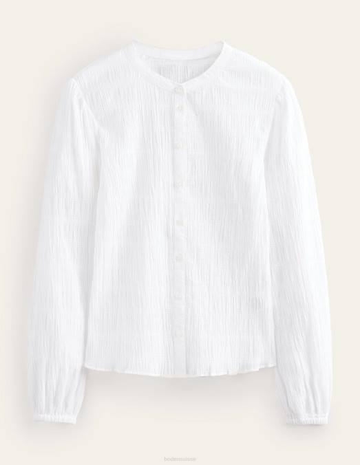 Boden vêtements blanc femmes chemise texturée ajustée LB2X1835