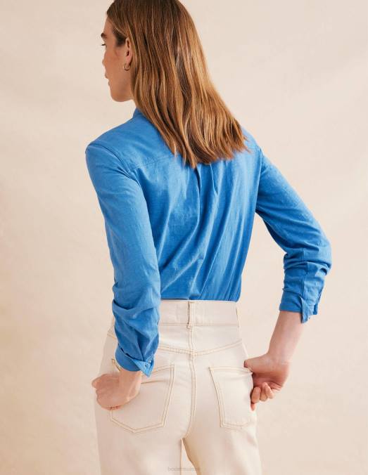 Boden vêtements bleu porcelaine femmes chemise en jersey de coton LB2X2186