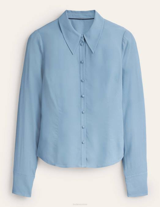 Boden vêtements capitaines bleus femmes chemise de travail ajustée LB2X1726