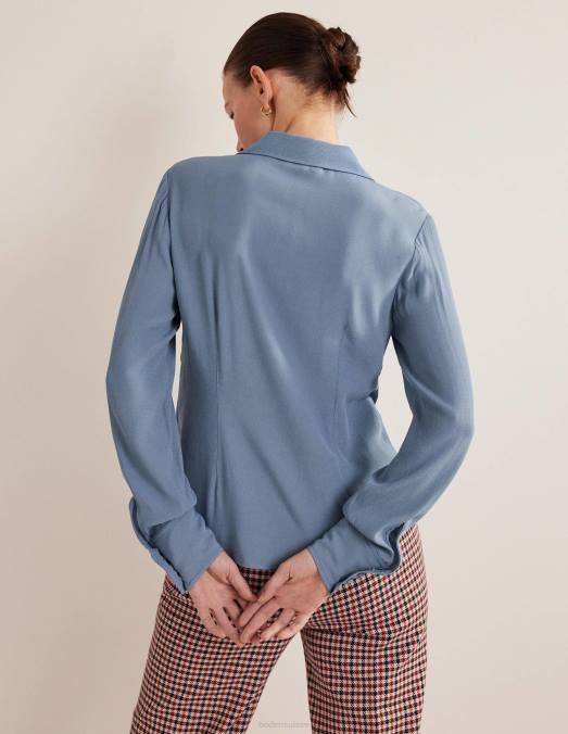 Boden vêtements capitaines bleus femmes chemise de travail ajustée LB2X1726