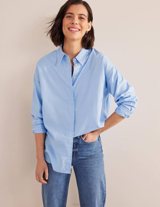 Boden vêtements chambray oxford femmes chemise oversize en coton LB2X1276