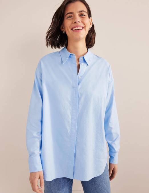 Boden vêtements chambray oxford femmes chemise oversize en coton LB2X1276
