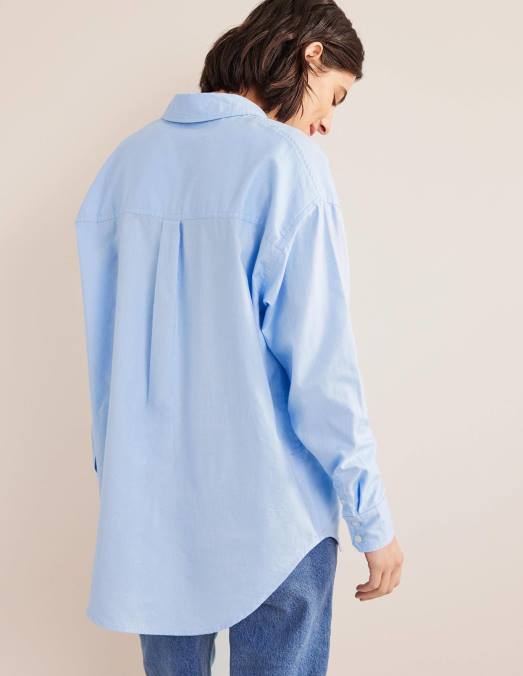 Boden vêtements chambray oxford femmes chemise oversize en coton LB2X1276