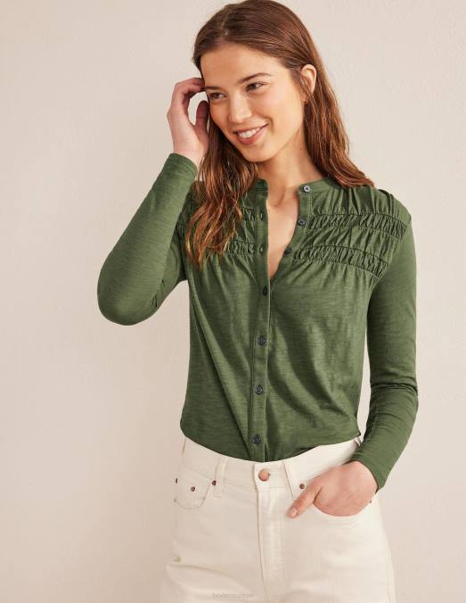 Boden vêtements chou frisé femmes chemise à empiècement froncé LB2X1961