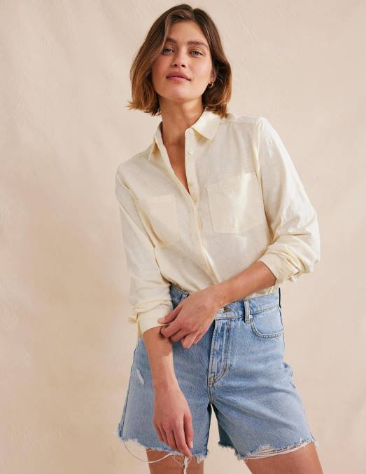 Boden vêtements crème du Dorset femmes chemise en jersey de coton LB2X1538