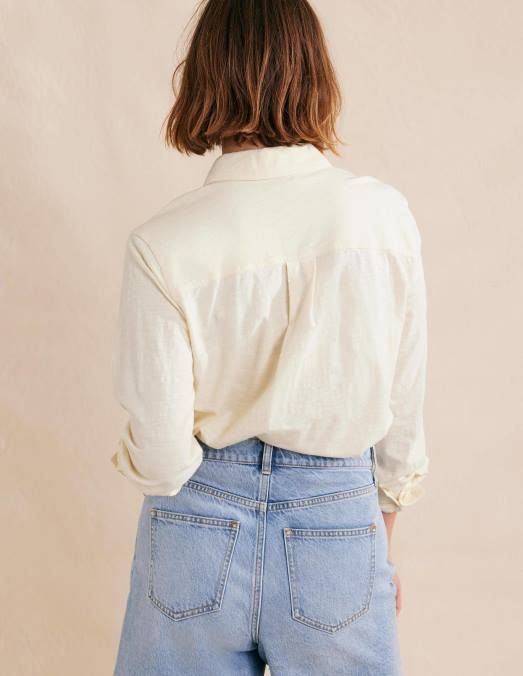 Boden vêtements crème du Dorset femmes chemise en jersey de coton LB2X1538