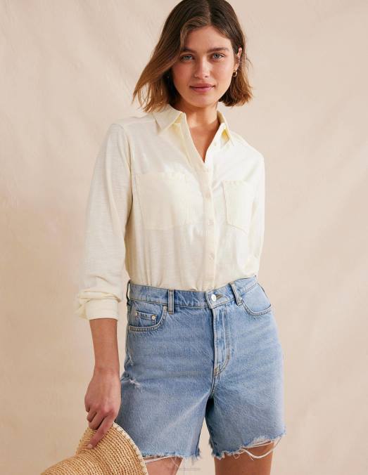 Boden vêtements crème du Dorset femmes chemise en jersey de coton LB2X1538