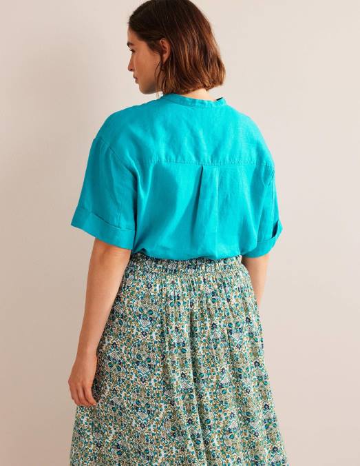 Boden vêtements gemme femmes chemise en lin à manches kimono LB2X1127