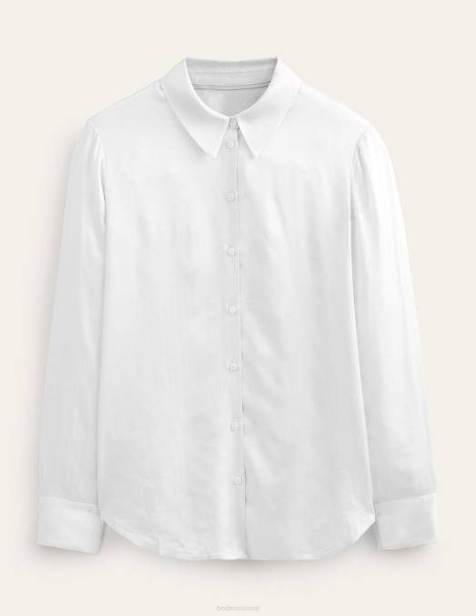 Boden vêtements gris vaporeux femmes chemise décontractée en satin LB2X1555