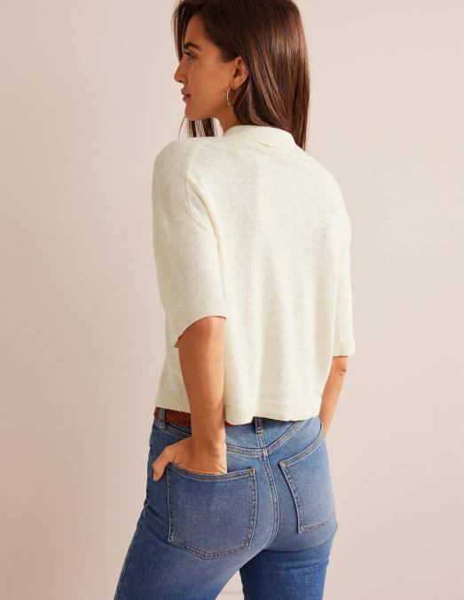 Boden vêtements ivoire chaud femmes chemise en maille à col LB2X2277