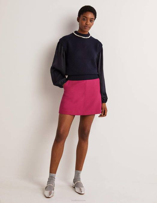 Boden vêtements marine femmes chemise en satin à manches blousantes LB2X2025