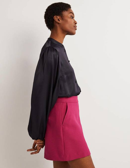 Boden vêtements marine femmes chemise en satin à manches blousantes LB2X2025