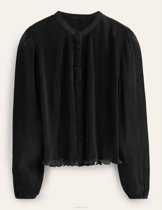 Boden vêtements noir femmes blouse plissée LB2X1389