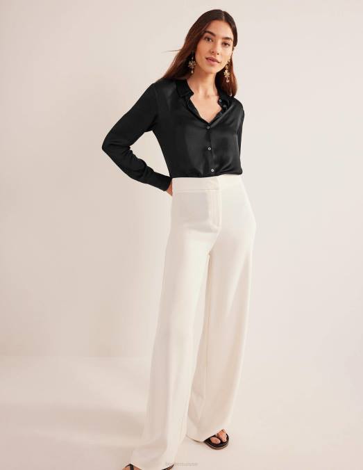 Boden vêtements noir femmes chemise décontractée en satin LB2X1300