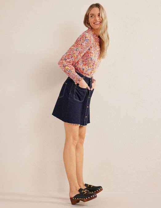 Boden vêtements pétale de tournesol et de gardénia femmes chemise à poignets smockés LB2X1957