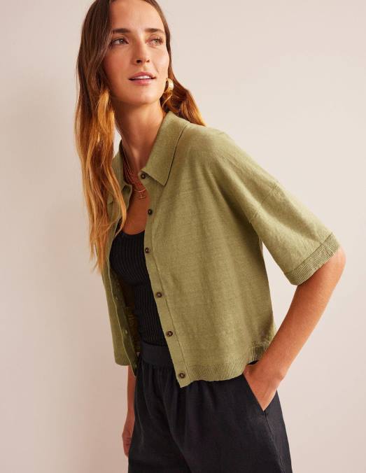 Boden vêtements roseau de rivière femmes chemise en maille à col LB2X2240