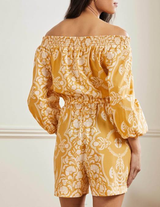 Boden vêtements beurre et fleur de passion femmes combishort à épaules dénudées LB2X2429