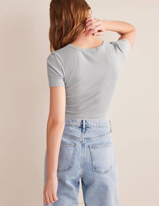 Boden vêtements Galet femmes t-shirt côtelé en coton LB2X1134