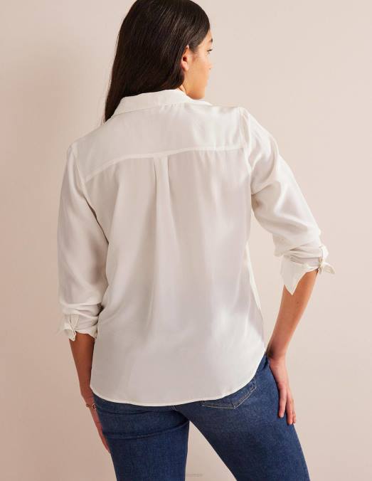Boden vêtements Ivoire femmes chemise en soie LB2X154