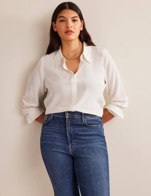 Boden vêtements Ivoire femmes chemise en soie LB2X154