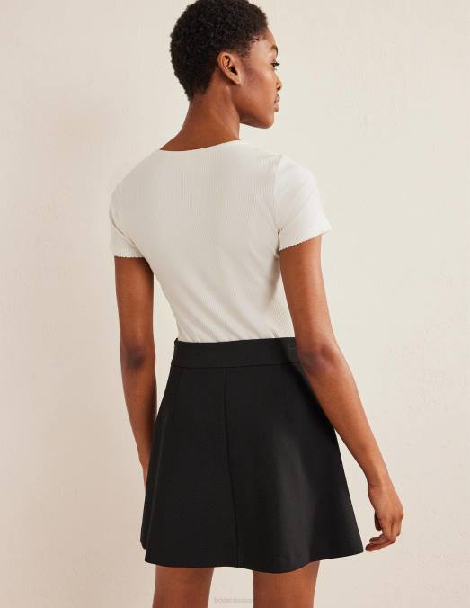 Boden vêtements Ivoire femmes haut côtelé à encolure dégagée LB2X1367