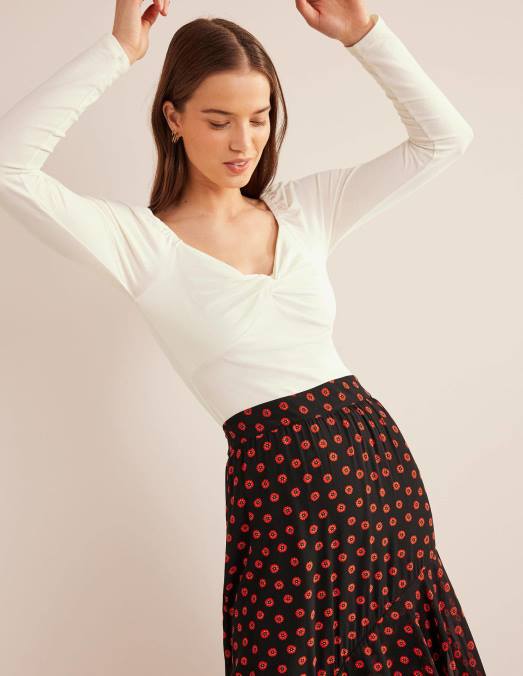 Boden vêtements Ivoire femmes haut en jersey chérie LB2X2000