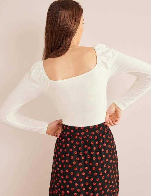 Boden vêtements Ivoire femmes haut en jersey chérie LB2X2000