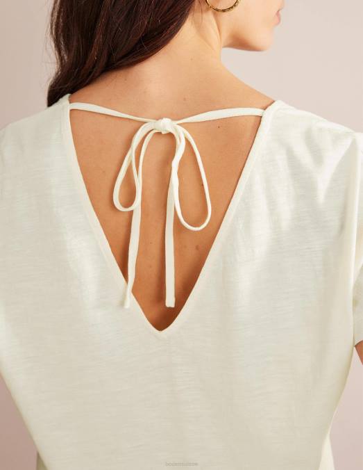 Boden vêtements Ivoire femmes haut en jersey noué au dos LB2X1408